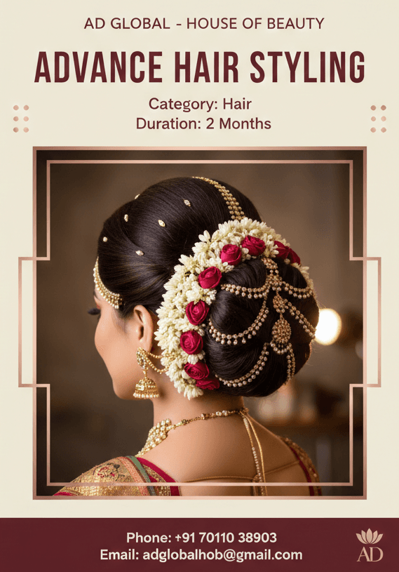  Beginner & Advance Hair Styling Course
